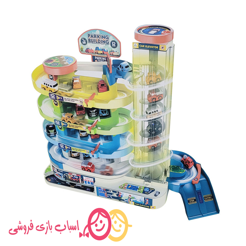 کیت ماشین بازی مدل پارکینگ طبقاتی و بالا بر ماشین کد ۵۵۴۲