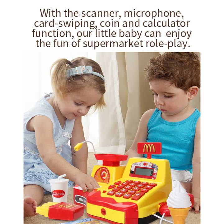 اسباب بازی مدل صندوق فروشگاهی مکدونالد همراه همبرگر و بستنی کد 35554