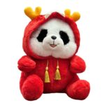 عروسک پاندا با لباس گوزنی سانتی متر