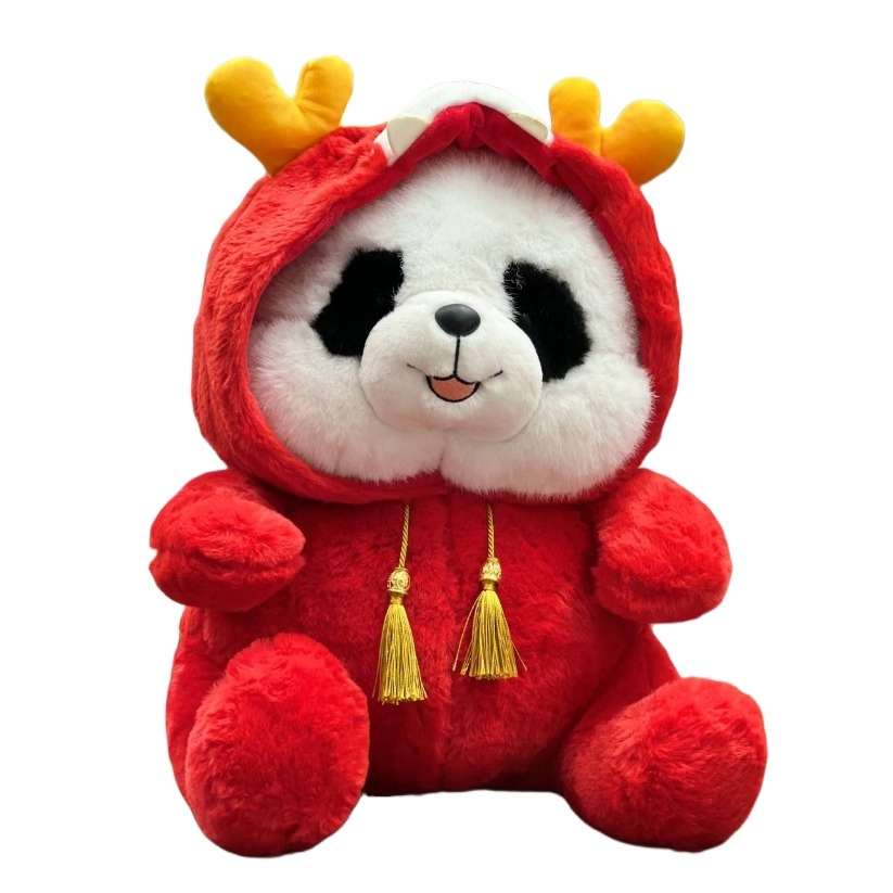 عروسک پاندا با لباس گوزنی سانتی متر