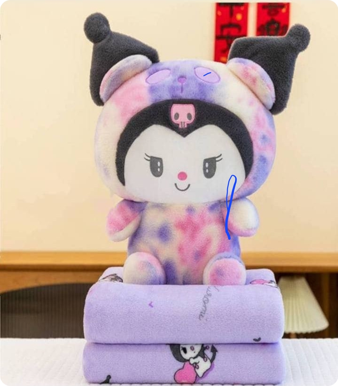 کرومی پتو طرح دار آبرنگی چند رنگ