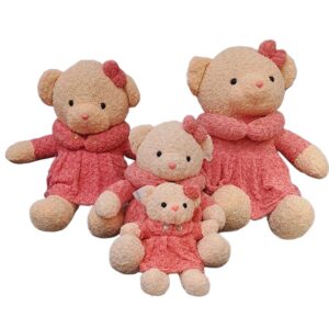 عروسک خرس تدی لباس گل رز