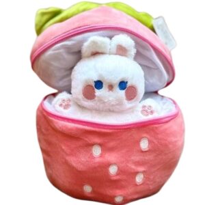 عروسک خرگوش سوپرایزی مدل توت فرنگی ارتفاع: 30 سانتی متر