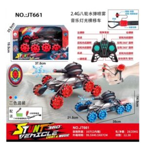 اسباب بازی کنترلی مدل تانک طرح 8 چرخ تیر پرتابی شارژی دودزا 2 کنترله کد JT661